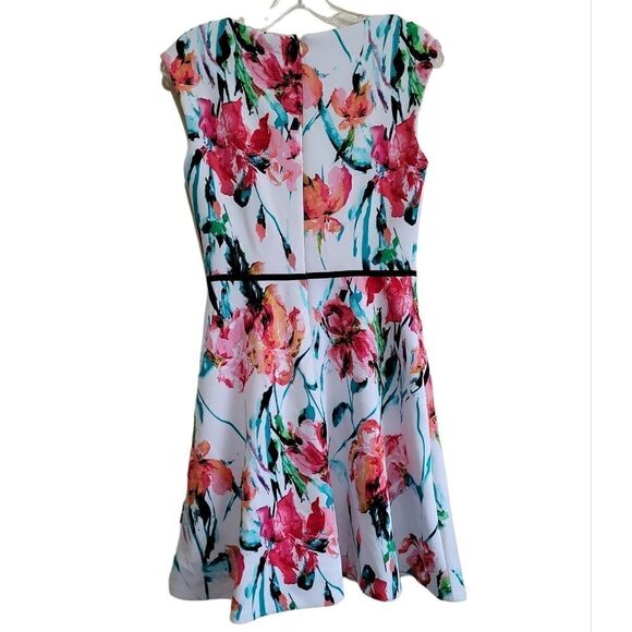 Versona Women's White Floral Sleeveless Dress Sz 4 - Picture 7 of 9